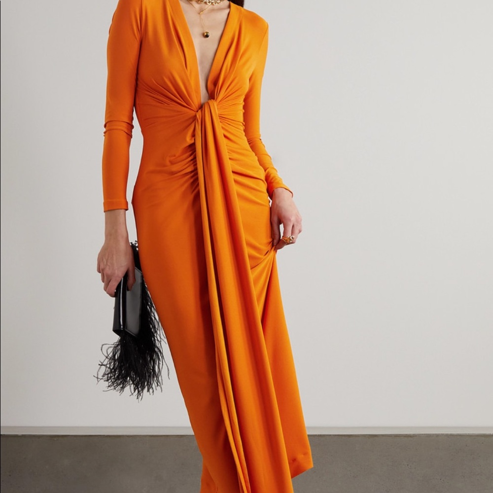 Solace London lorena midi dress orange